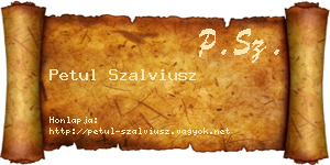 Petul Szalviusz névjegykártya